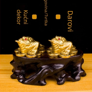 Mala bakreno-zlatna žaba s tri noge, talisman feng shui za sreću, dekoracija za dom
