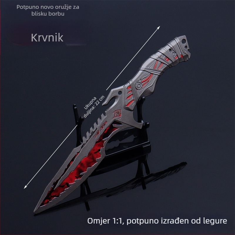 Model oružja od legure Executioner, dekorativni borbeni nož dužine 22 cm s uzorkom lave