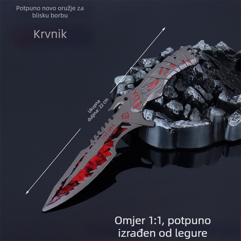 Model oružja od legure Executioner, dekorativni borbeni nož dužine 22 cm s uzorkom lave