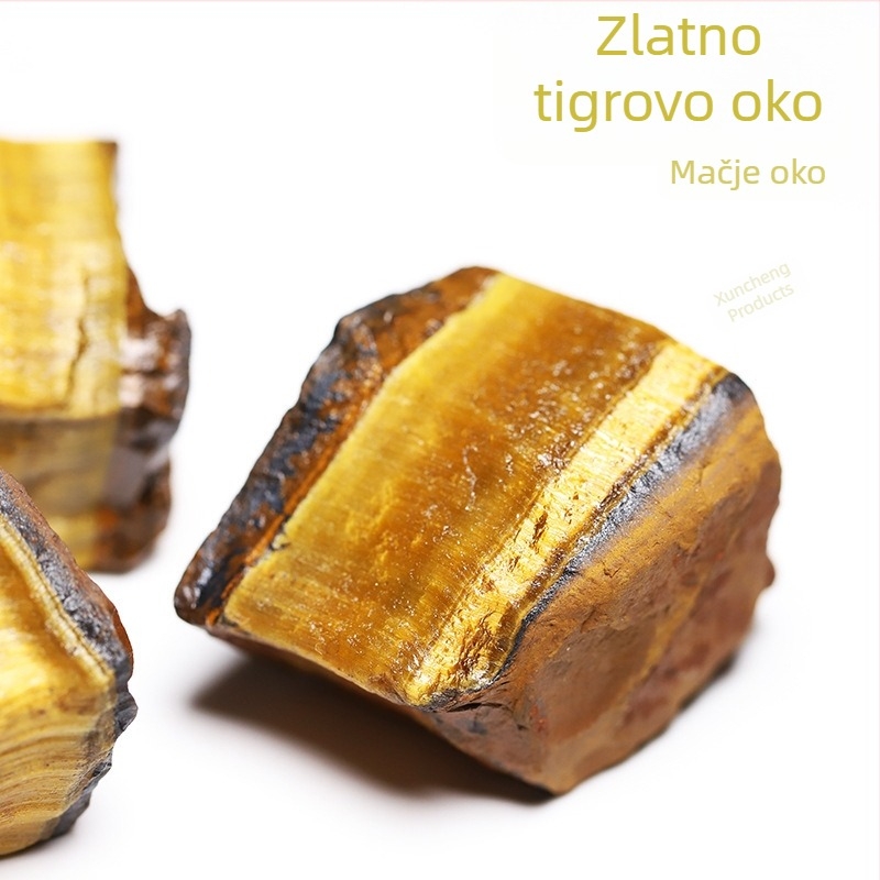 Zlatno tigrovo oko – sirovi kamen, kristalni primjer za edukaciju i dekoraciju