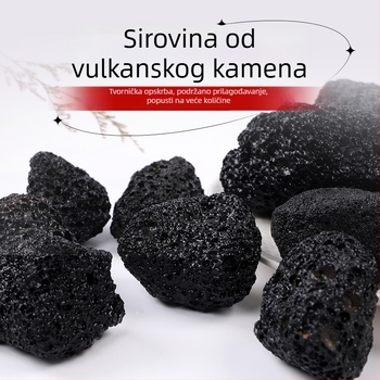Surova vulkanska stijena, crna vulkanska stijena, kristalni kamen za aromaterapiju, dekorativna podloga za akvarije i cvjetne posude
