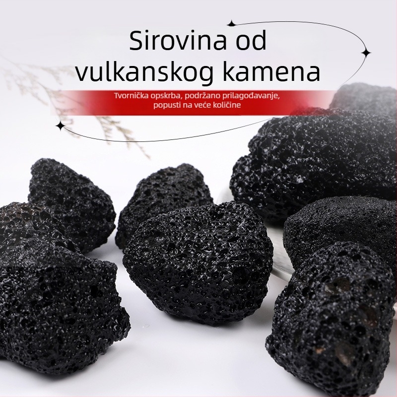 Surova vulkanska stijena, crna vulkanska stijena, kristalni kamen za aromaterapiju, dekorativna podloga za akvarije i cvjetne posude