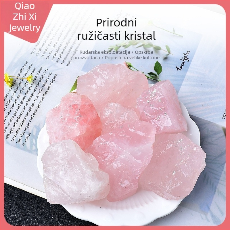 Prirodni ružičasti kvarc, sirovi kamen za aromaterapiju, kamenčići za difuzor, kristalna dekoracija za dom i ured
