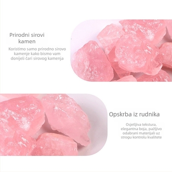 Prirodni ružičasti kristalni sirov kamen za difuzor i aromaterapiju, posuda za vosak i ukrasni šljunak za akvarij