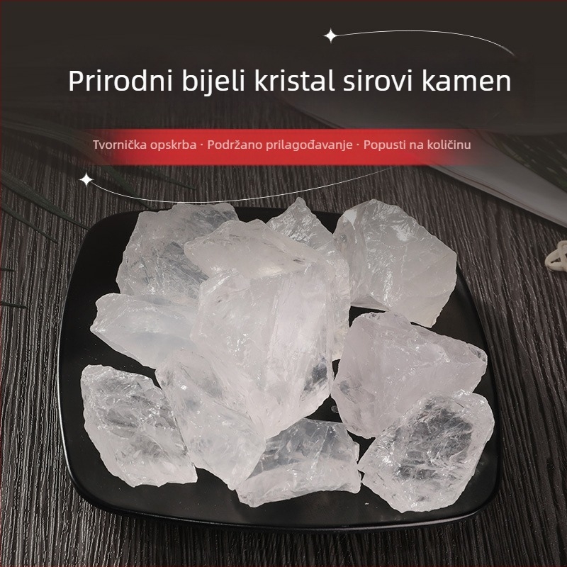 Prirodni bijeli kristalni sirovi kamen šljunak za akvarije, kamen za difuzor mirisa, kamen za demagnetizaciju, kućni dekor