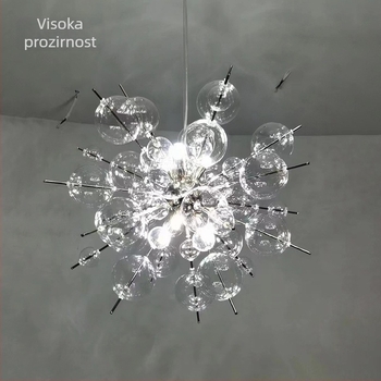 Europski stil luksuzna staklena sfera viseća svjetiljka za dnevni boravak, blagovaonu i spavaću sobu