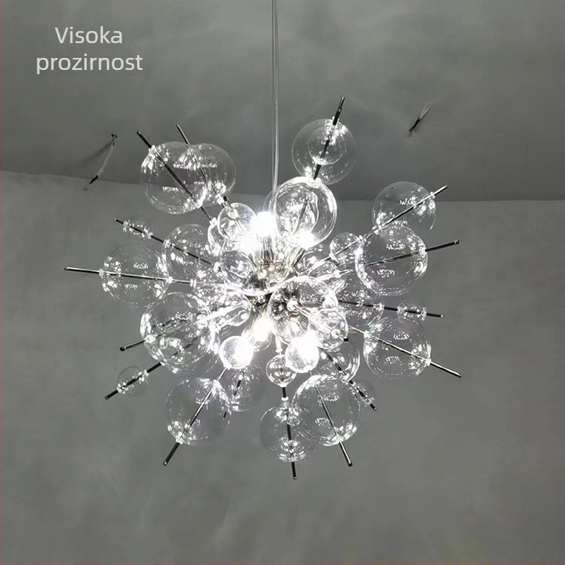 Europski stil luksuzna staklena sfera viseća svjetiljka za dnevni boravak, blagovaonu i spavaću sobu