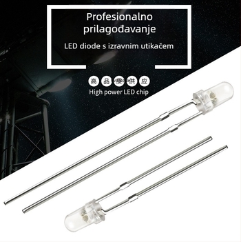 F5 5 mm plava LED zrnica visoke svjetline, prozirna okrugla glava, izravno spajanje