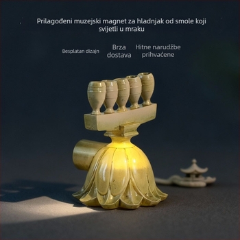 3D svjetleći magnetski za hladnjak od smole, prilagođeni Yuanjing majstorstvu, suvenir muzejske kulture i turizma