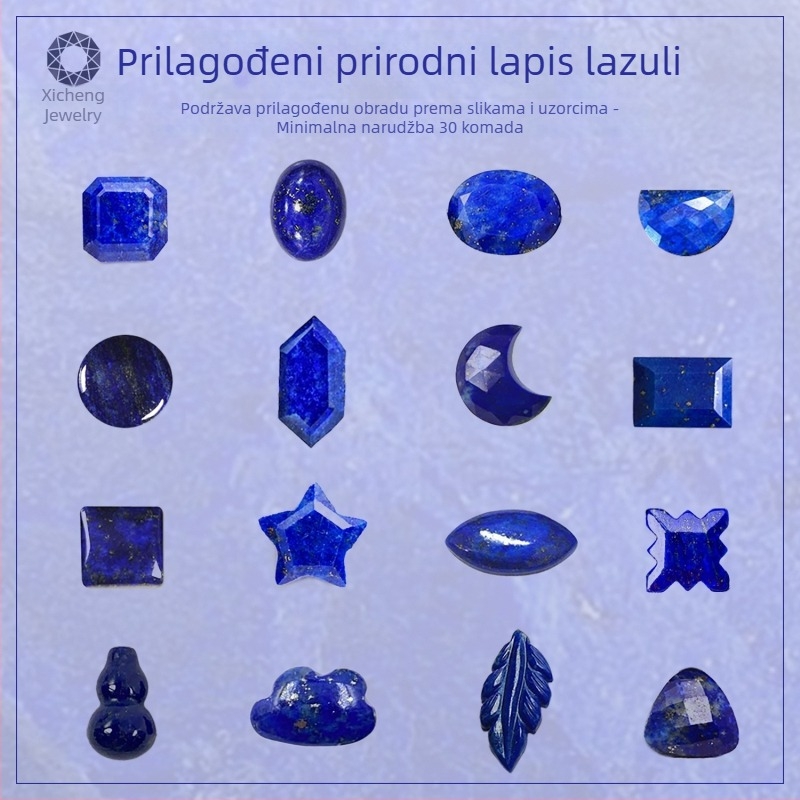 Prilagođeni lazurit – prirodni afganistanski sirovi kamen, okrugla cabochon podloga za DIY nakit