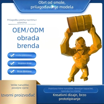 Skulptura King Kong gorile koja drži kantu, od smole i stakloplastike, dekor za barove i noćne klubove.