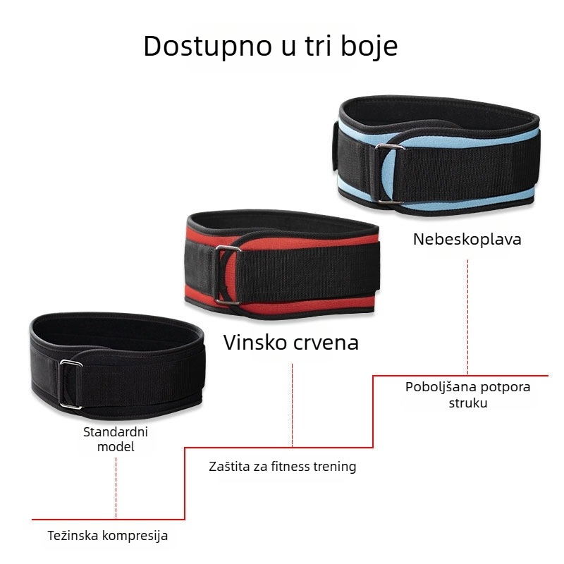 Pojas za struk i leđa za fitnes i dizanje utega – prilagodljiv zaštitni pojas za čučnjeve, kompresiju trbuha i podršku tijekom treninga