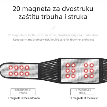 Turmalinski pojas za struk sa samonaraznim grijanjem za muškarce i žene, magnetsko grijanje i podrška trbuha za sport