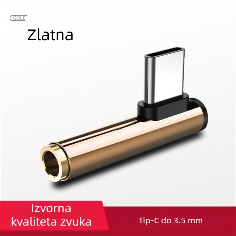 Type-C audio adapter, desni kut, žični 3,5 mm kabel za slušalice, višenamjenski podatkovni kabel
