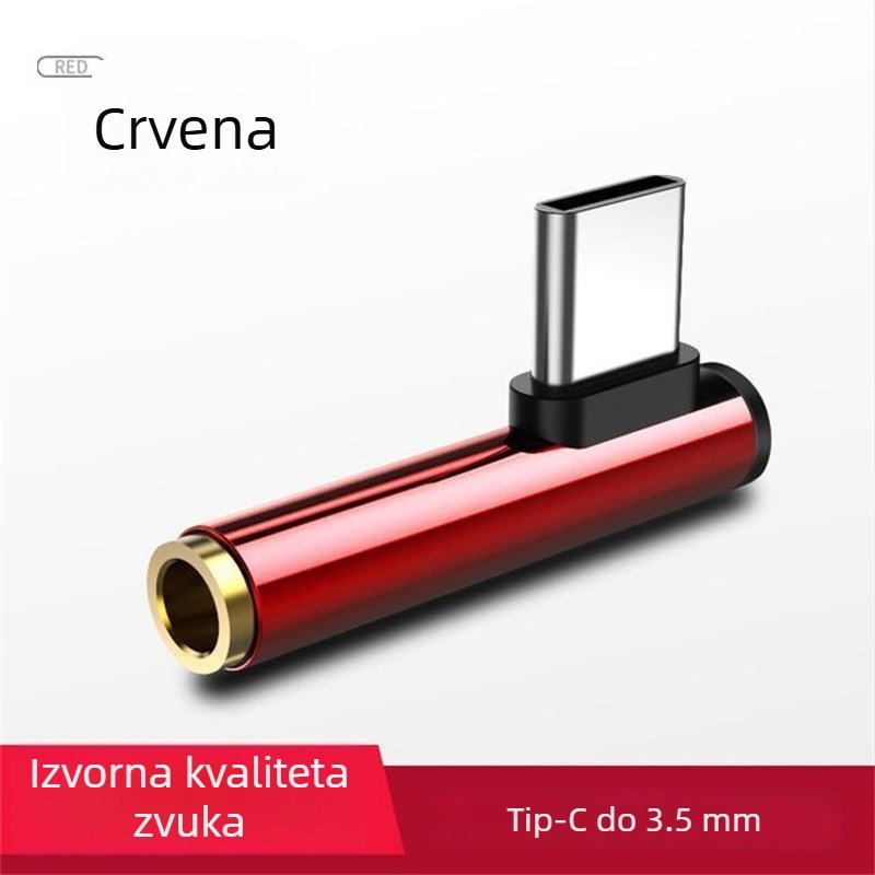 Type-C audio adapter, desni kut, žični 3,5 mm kabel za slušalice, višenamjenski podatkovni kabel