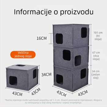 Wealth Jačani mačji lavirint tunel i filcno gnijezdo – igra skrivača, filc gnijezdo za mačke u Jenga stilu