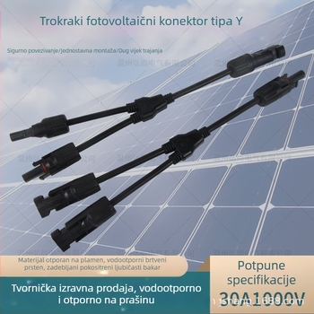 MC4 solarni konektor, Y-typ priključak, razdjelnik 1 na 2, vodootporan, otporan na plamen, s vodovima