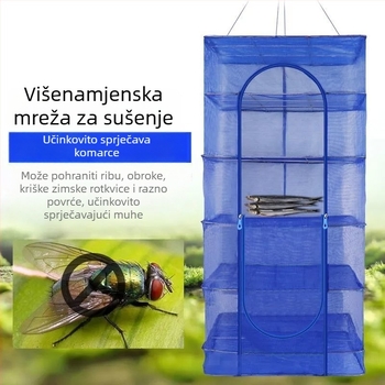 Velika sklopiva mreža za sunčano sušenje, kućna uporaba, sušenje povrća i ribe, otporna na muhe i insekte, brzo sušenje, najlon