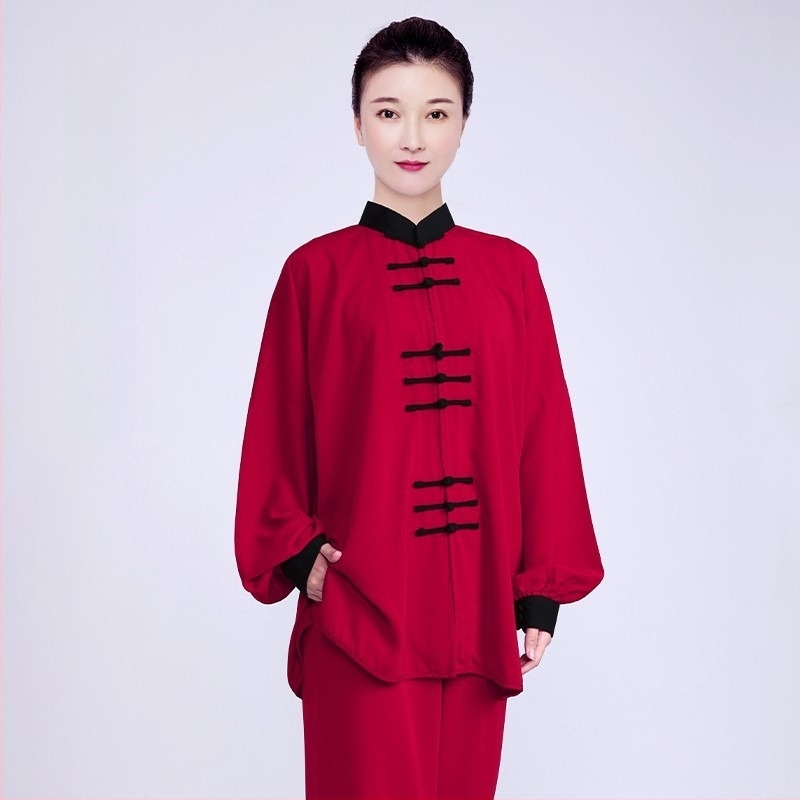 Little and Hill Tai Chi trenirka za odrasle, unisex, crvena, vrhunska kvaliteta za natjecanja i nastupe, proljeće–jesen