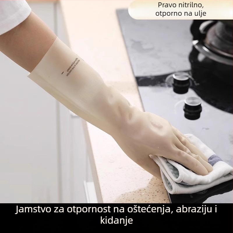 Nitril rukavice za pranje posuđa, izdržljive, s flis oblogom, debeli, vodootporne, za kućnu kuhinju