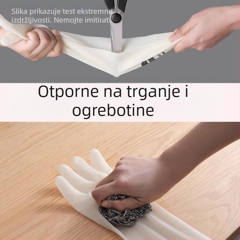 Nitril rukavice za pranje posuđa, izdržljive, s flis oblogom, debeli, vodootporne, za kućnu kuhinju