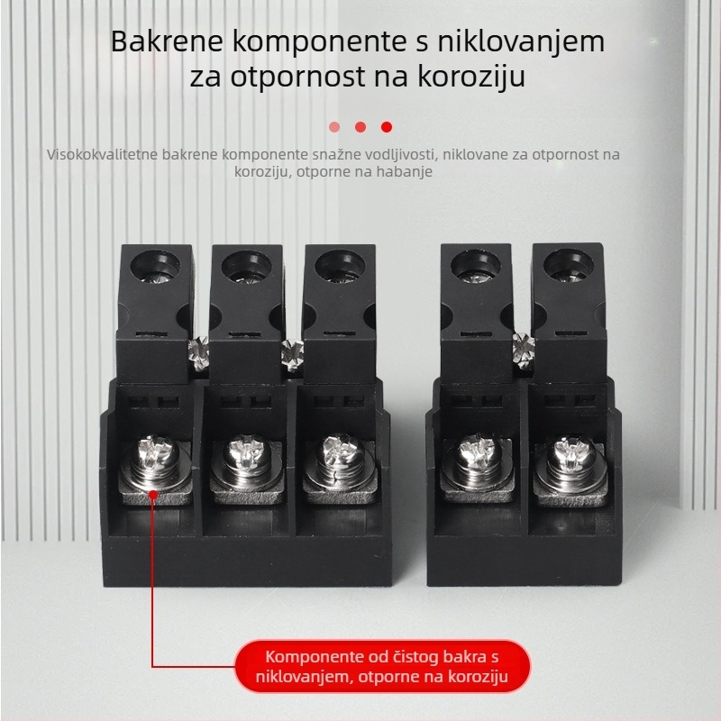 3‑pozicijski terminalni blok za fotonaponski inverter K3P, 60 A, tip ogradni, čisti bakar