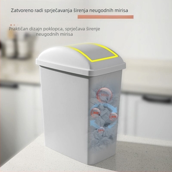 Meiliya plastična koš za otpad 10 L s poklopom koji se otvara senzorom, uski cilindrični oblik, protiv mirisa, za kućanstvo, dnevni boravak, kuhinju, ured, kupaonicu