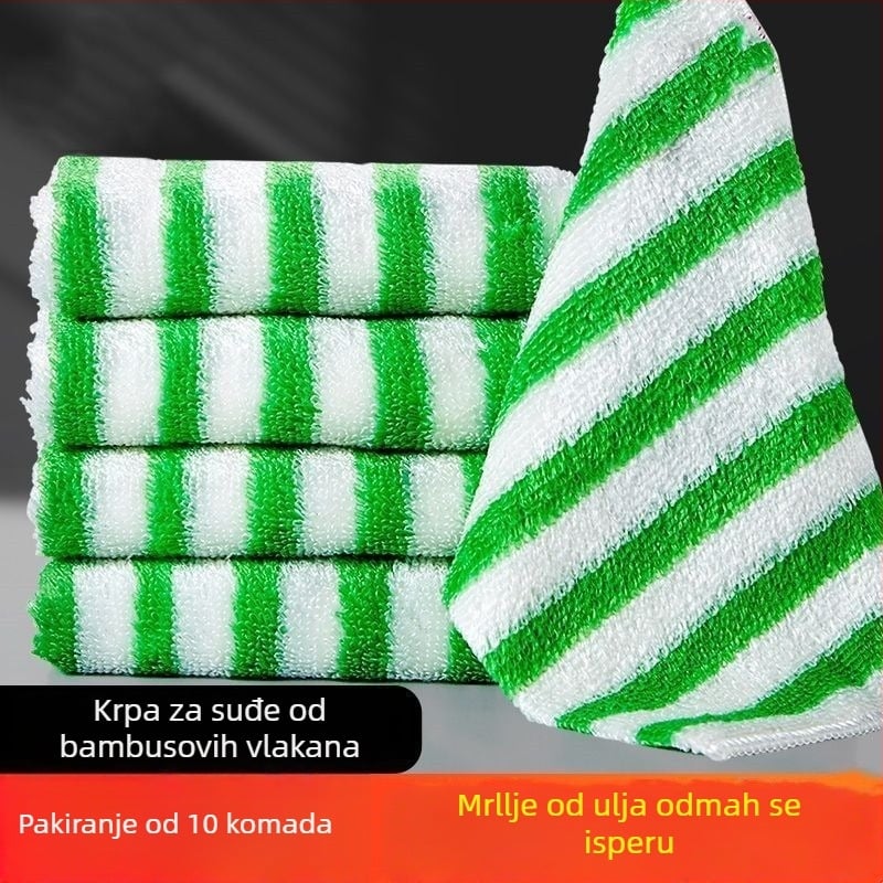 Krpica za suđe od bambusovih vlakana, s prugama, vrlo upijajuća i otporna na masnoće