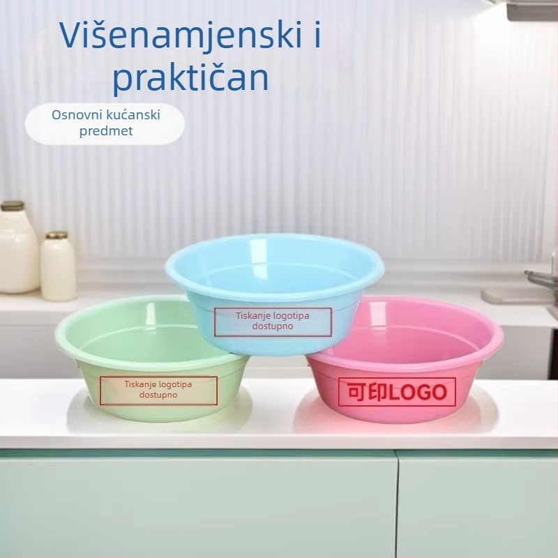 Plastična posuda s prilagodljivim printom, velika kapaciteta, za kućnu upotrebu i domove studenata, za pranje lica, stopala i povrća