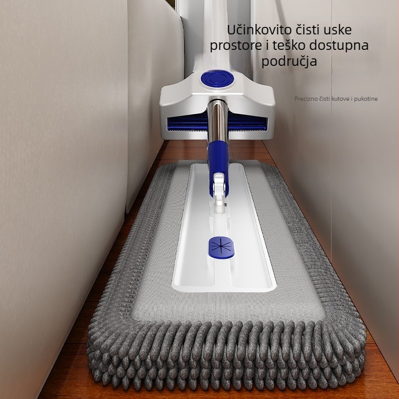Chenille plosnati mop s rotirajućom glavom za suho i mokro čišćenje podova, model 2025