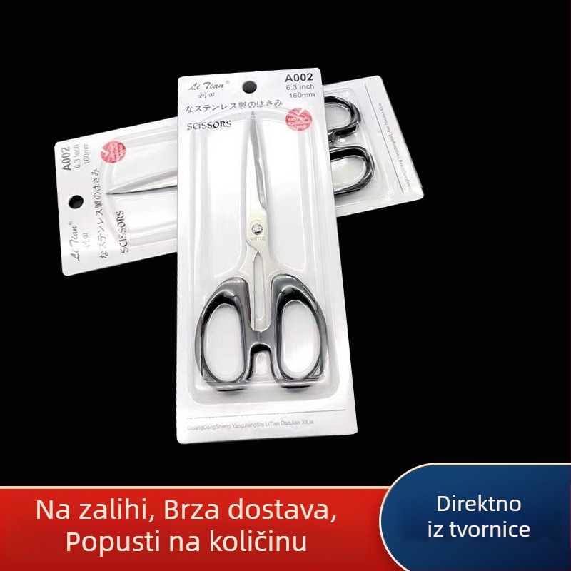 Litian kućne škare, crne, nehrđajući čelik, male uredske škare za rezanje konaca