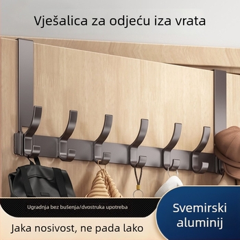 Vješak za vrata bez bušenja, stalak za odjeću iznad vrata, ulazni organizator za pohranu, viseća polica za kupaonicu
