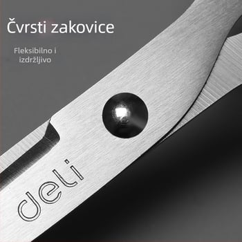 Deli 6034 škare za ured, oštre od nehrđajućeg čelika, za kućnu izradu, šivanje, rezanje papira i krojenje