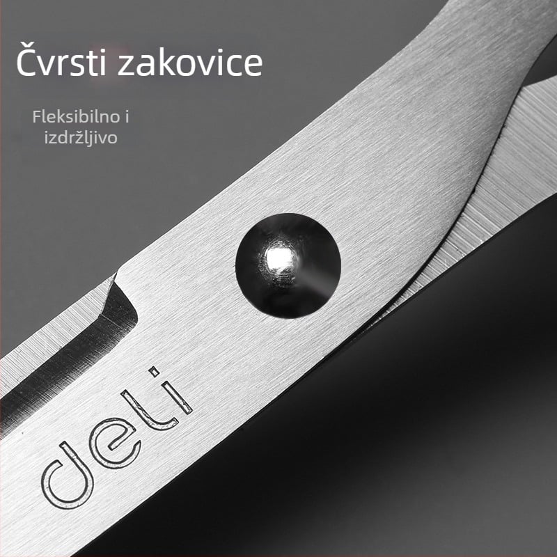 Deli 6034 škare za ured, oštre od nehrđajućeg čelika, za kućnu izradu, šivanje, rezanje papira i krojenje