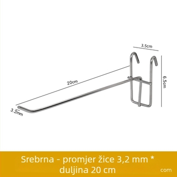Željezni mrežni kuk za policu, jedan kuk, moderan minimalistički dizajn, nosivost 1–3 kg