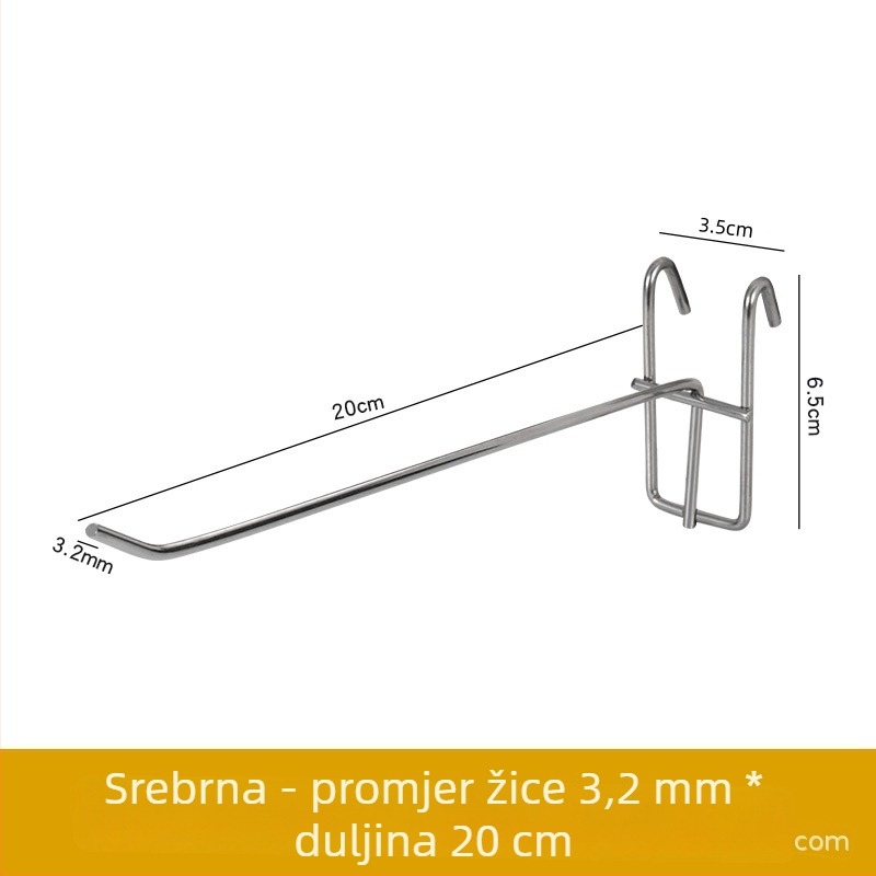 Željezni mrežni kuk za policu, jedan kuk, moderan minimalistički dizajn, nosivost 1–3 kg
