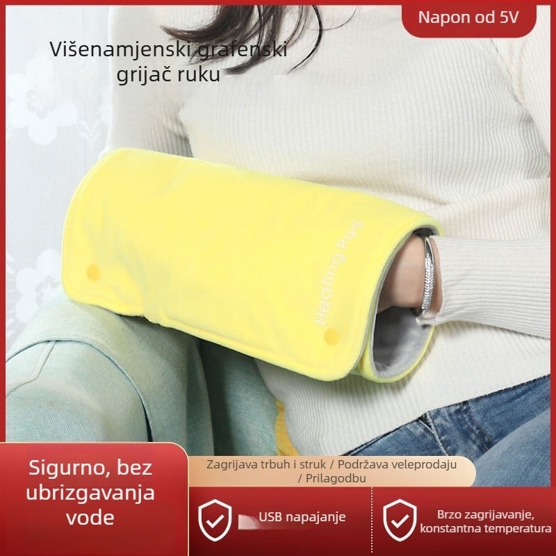 USB napajani električni grijač za ruke, 30×50 cm, zagrijavajući jastuk, sklopivi, s skrivenim zatvaračem