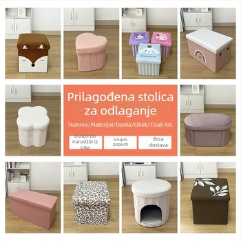Kućna višefunkcionalna skladišna stolica od PVC kože, sklopiva i pogodna za mijenjanje obuće
