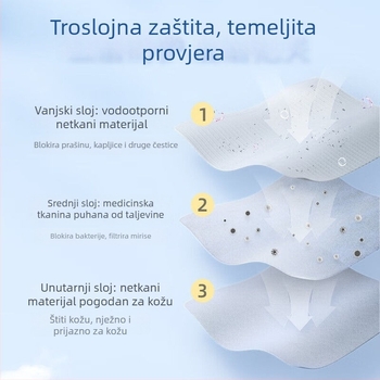 Jednokratne medicinske kirurške maske, ljetni tanki model, sterilizirane etanom, 10 komada u pakiranju