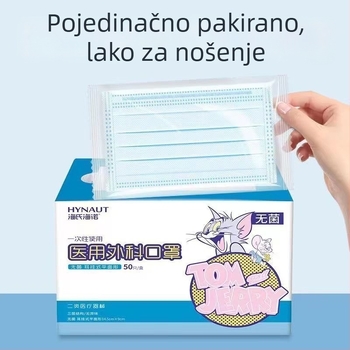 Haishi hainuo dječja medicinska kirurška maska, jednokratna, plava, pojedinačno pakirana, model A109