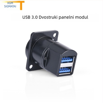USB 3.0 dvostruki port panelni ženski konektor, kvadratni modul konektor, bez lemljenja