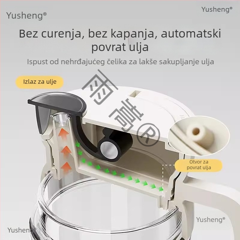 Kuhinjska boca za ulje s gravitacijskim mehanizmom, automatsko otvaranje i zatvaranje, staklena posuda, otporna na curenje