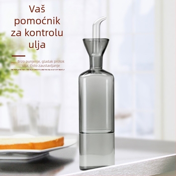 Staklena boca za ulje za kuhinju, otporna na visoke temperature, za sojin umak i ocat, bez curenja, siva boja.