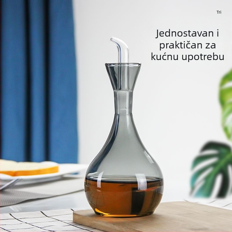350 ml staklena boca od borosilikata, dimno siva boja, za ulje, sojin sos i ocat