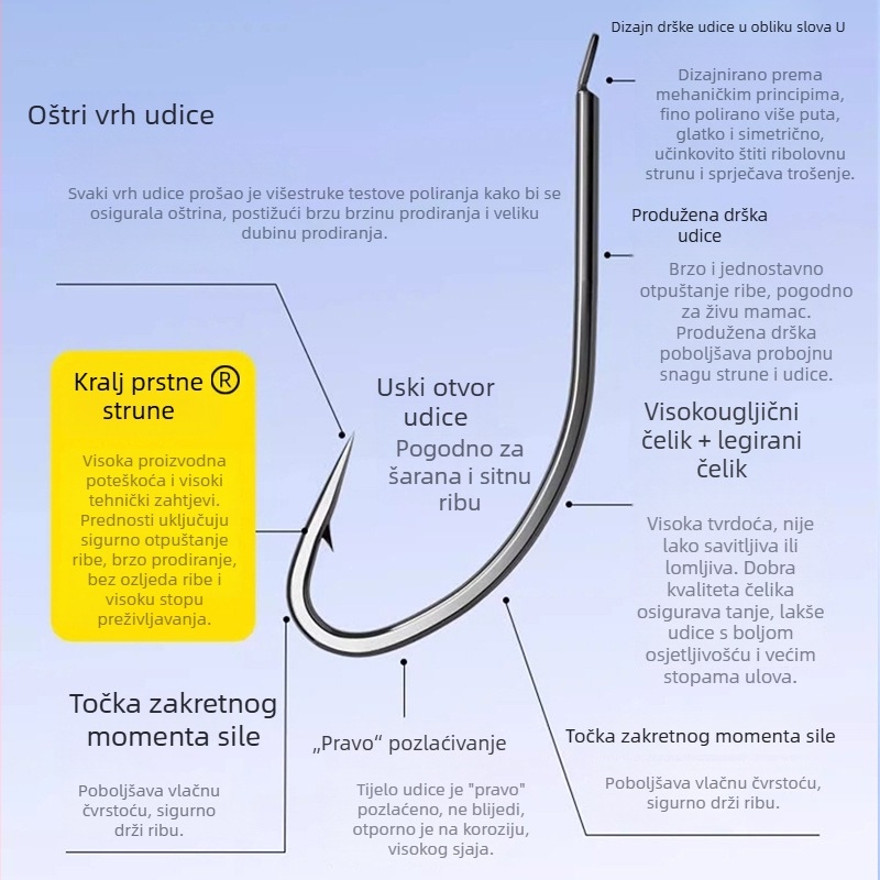 Već prevezani monofilni vodilica s jednim kukom, tanak dugi drška, za bijelog prugastog šarana, crvena crv mamac, mala veličina