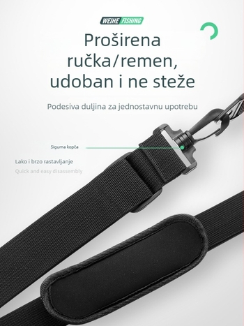 Weihe Sports Crvena torba za štapove za pecanje, Tip A, 46 cm, 403 g, Prijenosni skladišni ruksak za opremu za pecanje