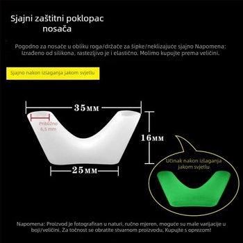 Luminiscentni silikon kapica držača štapa za ribolov, rogasti oblik prednja vilica Y oblika, pribor za ribolov