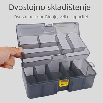 Dvostruka kutija za mamce, mekane i imitacijske mamce, višenamjenska kutija za ribolovnu opremu, morski ribolov, plastična kutija
