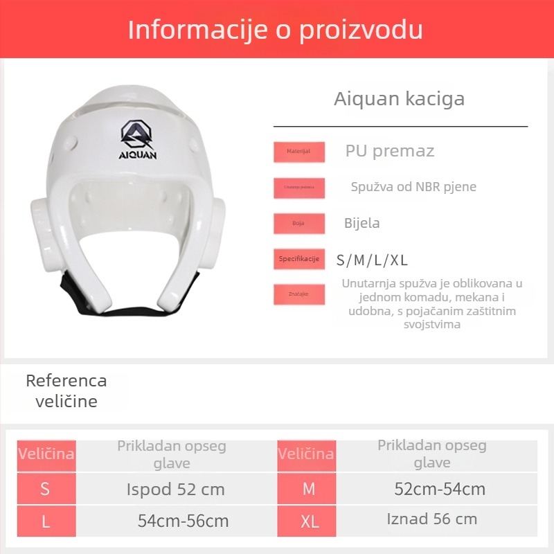 Taekwondo kaciga za djecu – bijela, komplet s kapom – zaštitna oprema za borilačke vještine