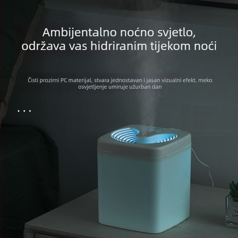 Novi model zraka ovlaživač s dvostrukim raspršivanjem i velikim izlazom magle za kućnu upotrebu, stolni tiši USB ovlaživač